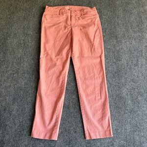 Old Navy Pixie Pants Womens 4 Coral Pink Mid Rise Skinny Chino Trousers Stretch